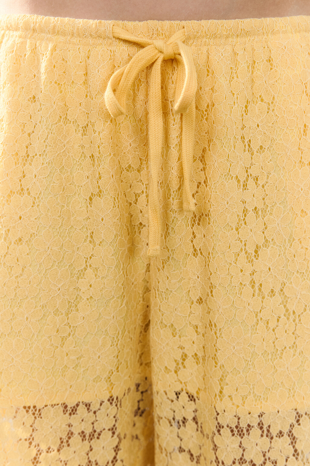 Брюки ажурные с короткой подкладкой - цвет желтый - 5