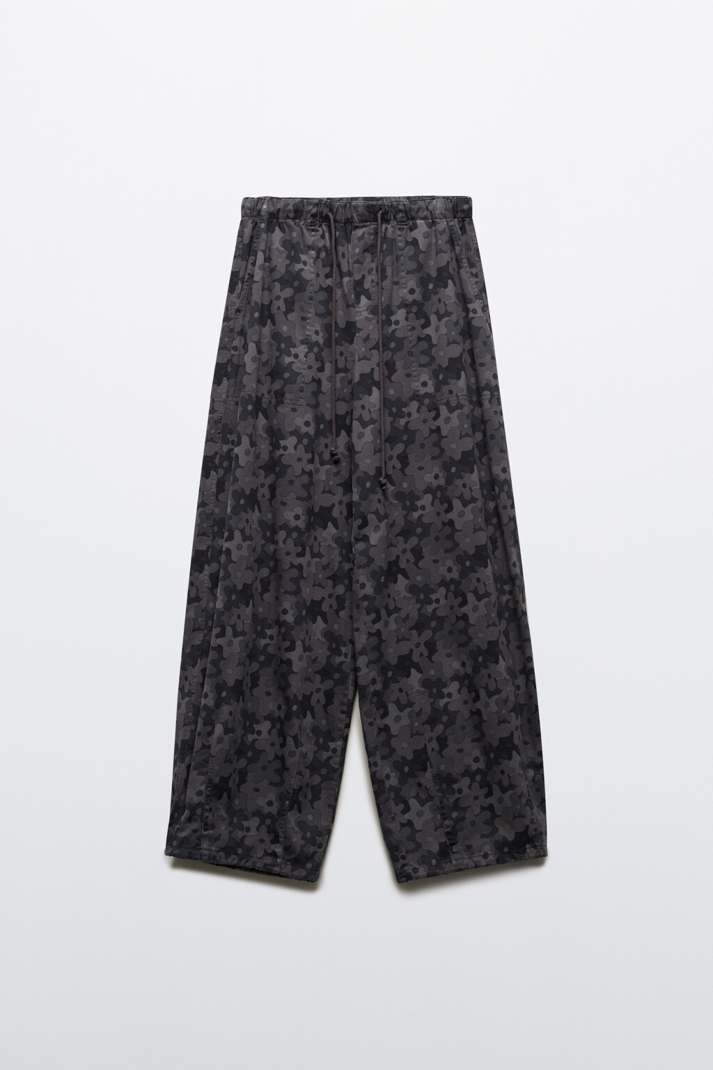 Брюки barrel fit твиловые с завязками - цвет серый - 8