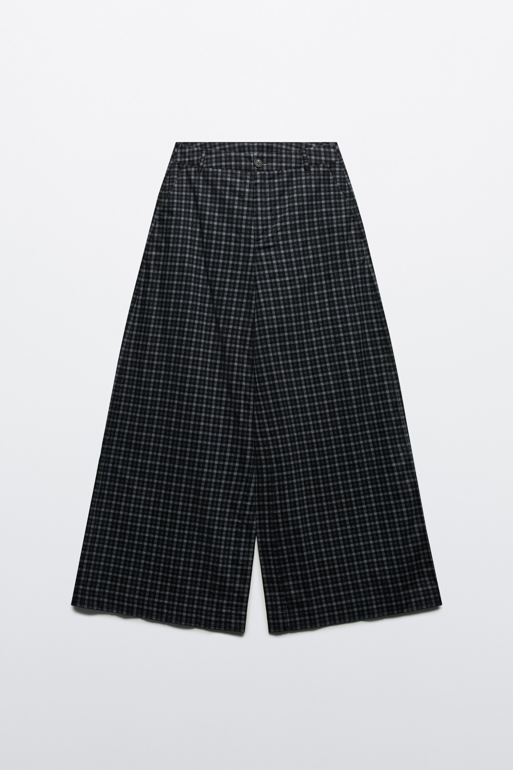 Брюки широкие хлопковые в клетку - цвет черный - 7