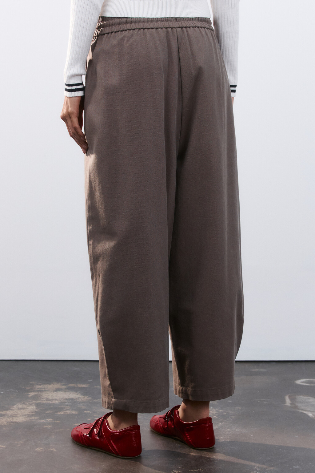 Брюки широкие на завязках - цвет серый - 3