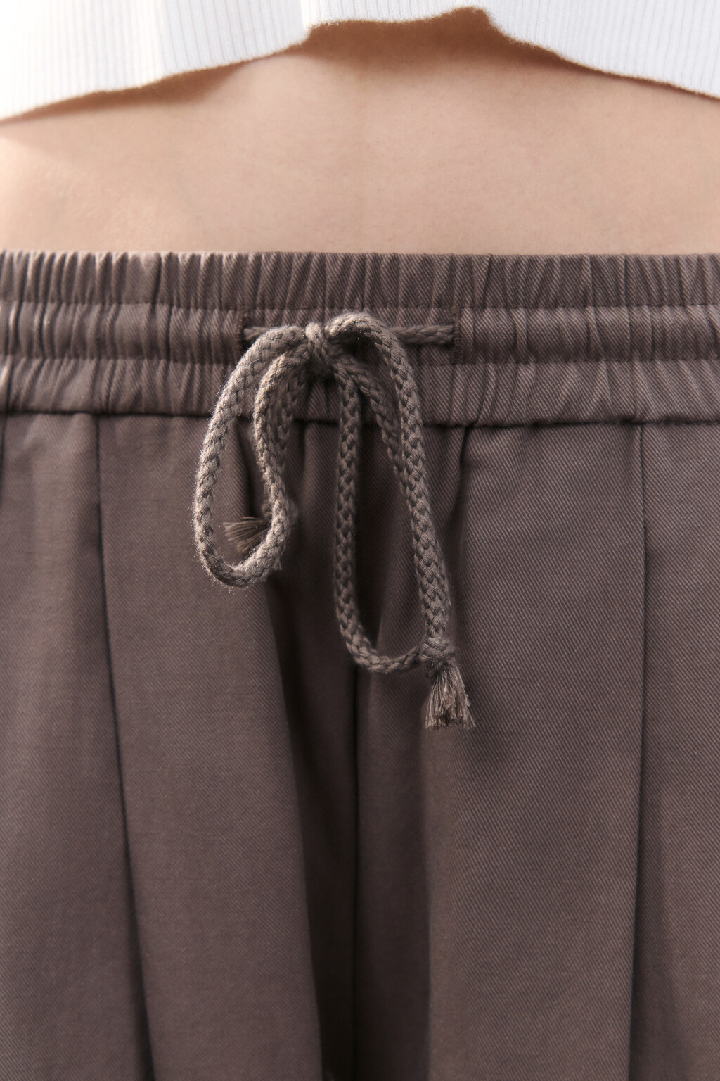 Брюки широкие на завязках - цвет серый - 5