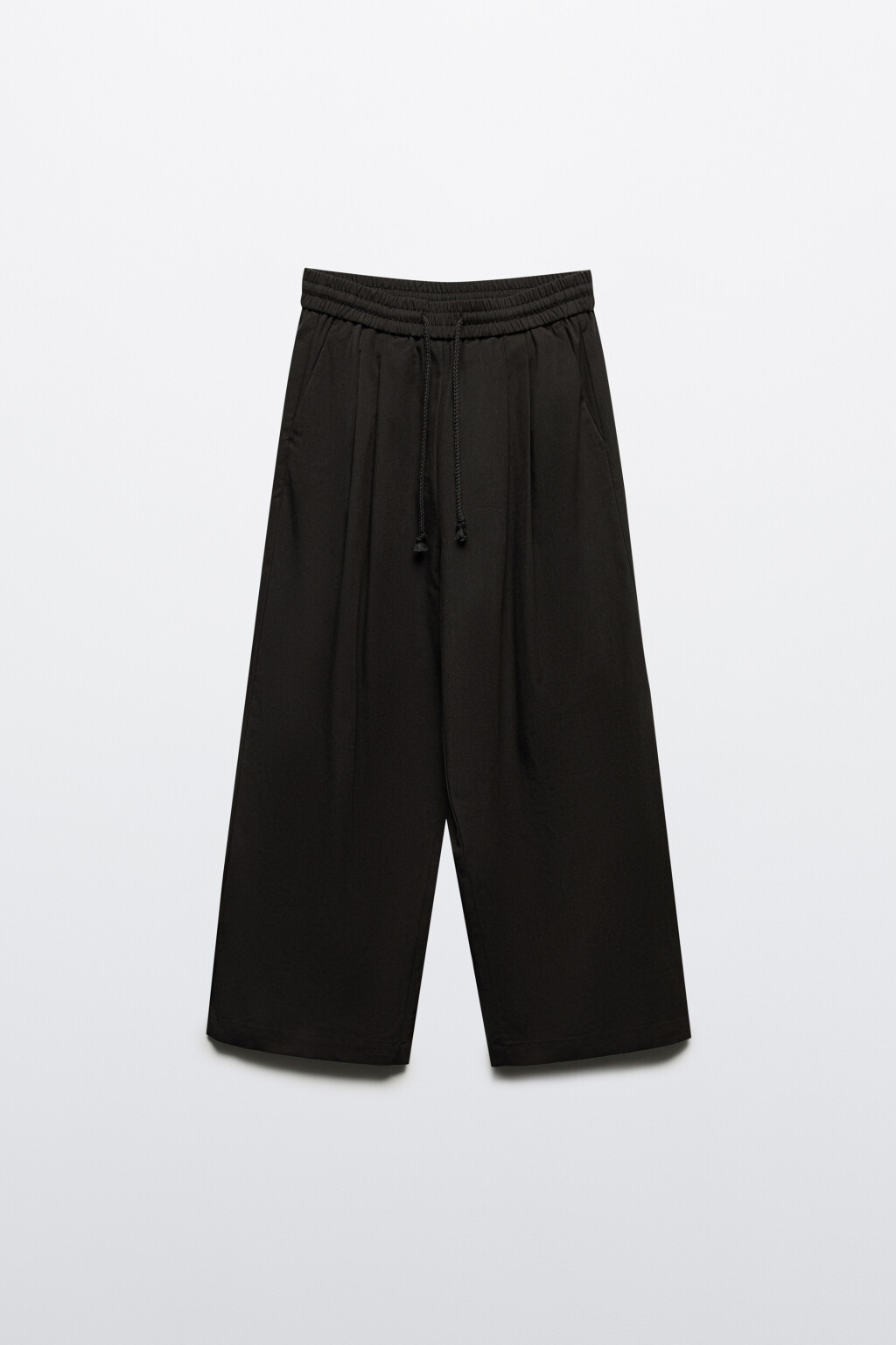 Брюки широкие на завязках - цвет черный - 7