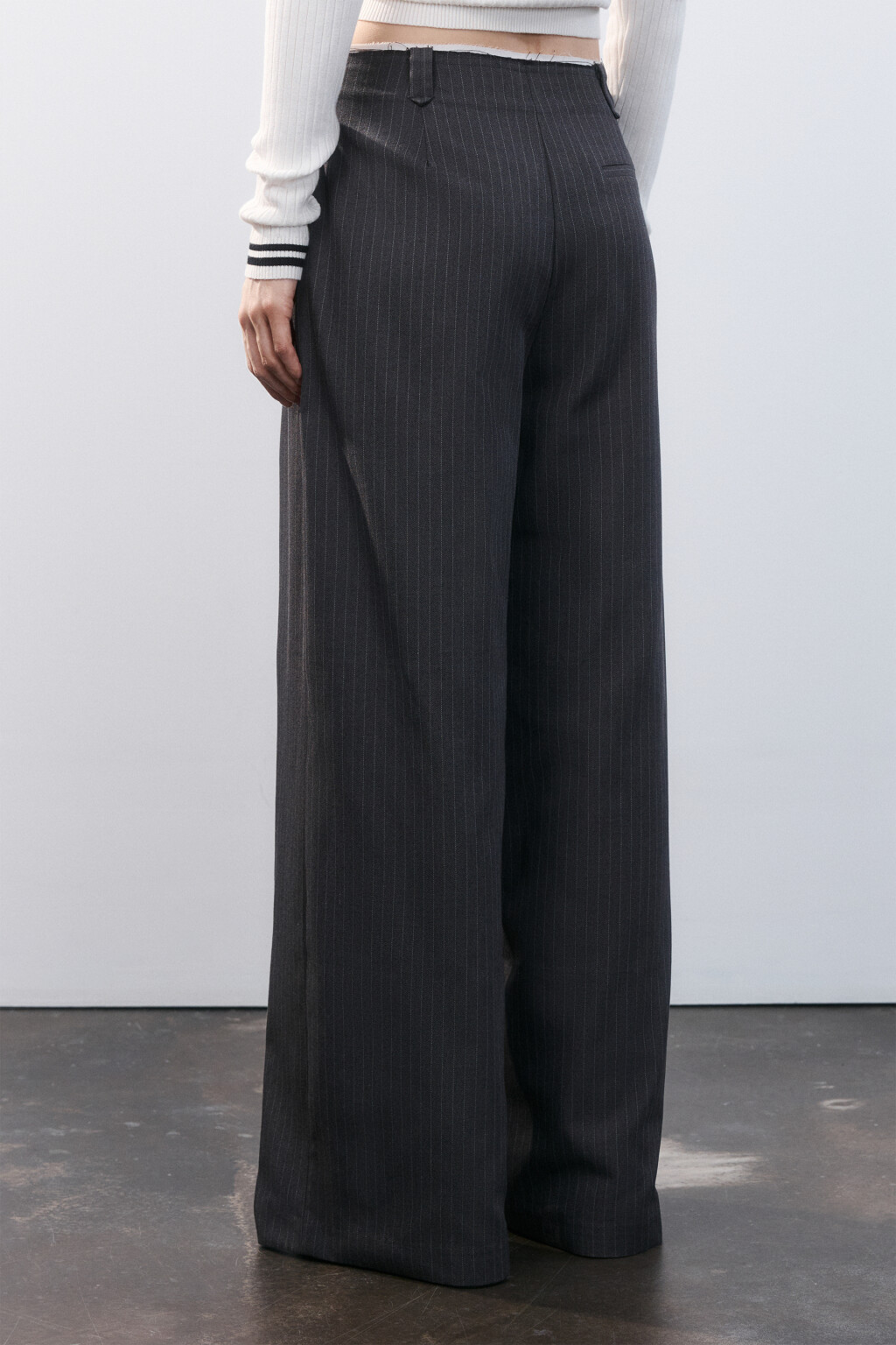 Брюки с имитацией второго слоя - цвет серый - 3