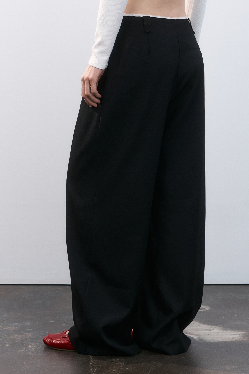 Брюки с имитацией второго слоя - цвет черный - 3