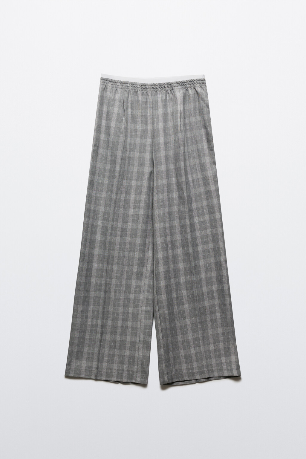 Брюки в клетку с бельевым поясом - цвет серый - 7