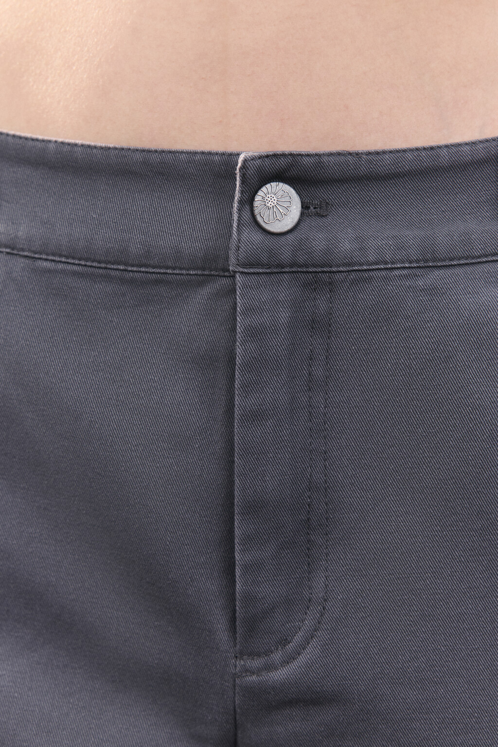 Брюки хлопковые с кружевом - цвет серый - 5