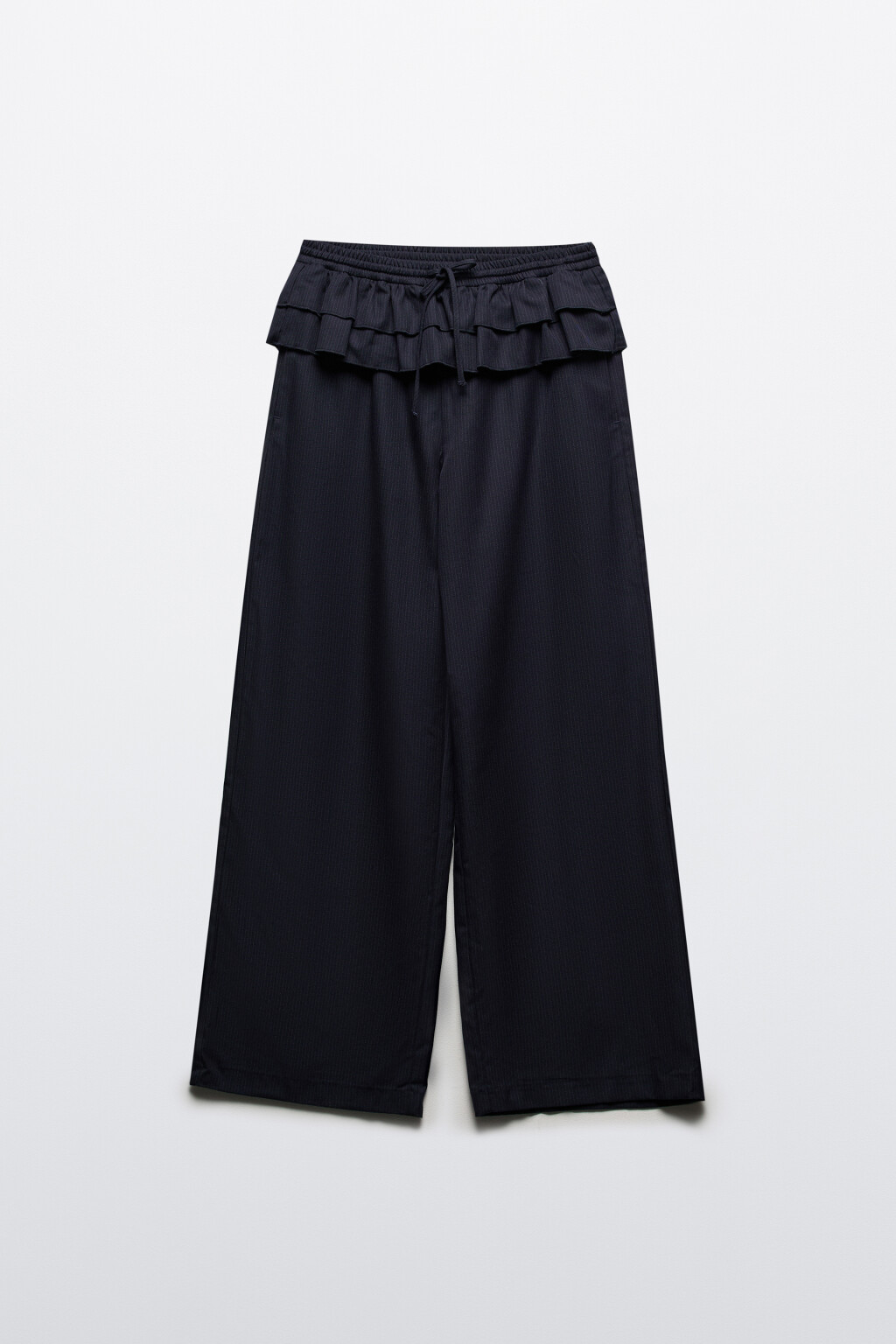 Брюки в полоску с баской - цвет синий - 7