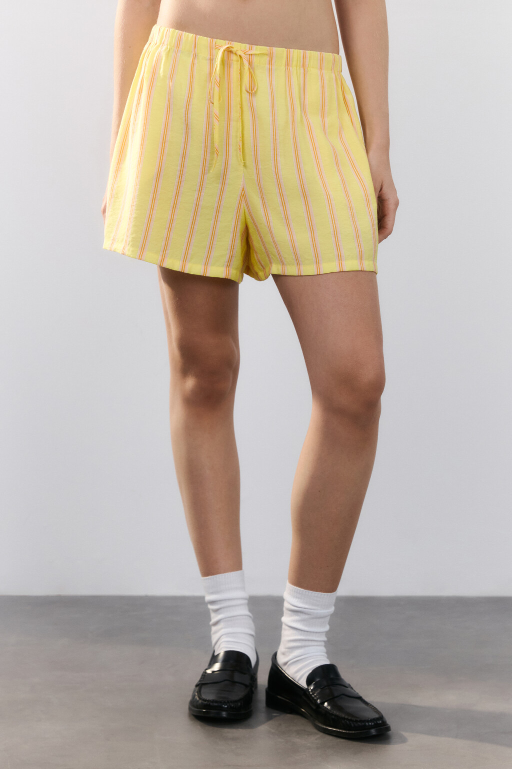 Шорты вискозные с принтом - цвет розовый - 3