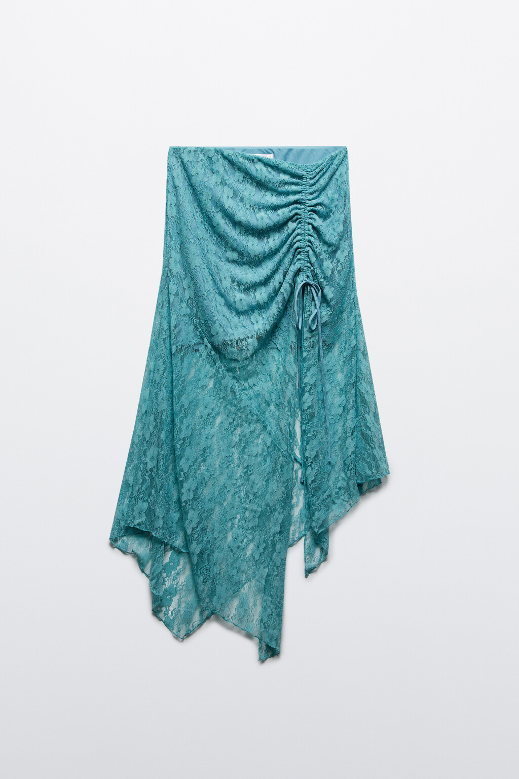 Юбка миди кружевная асимметричная - цвет зеленый - 7