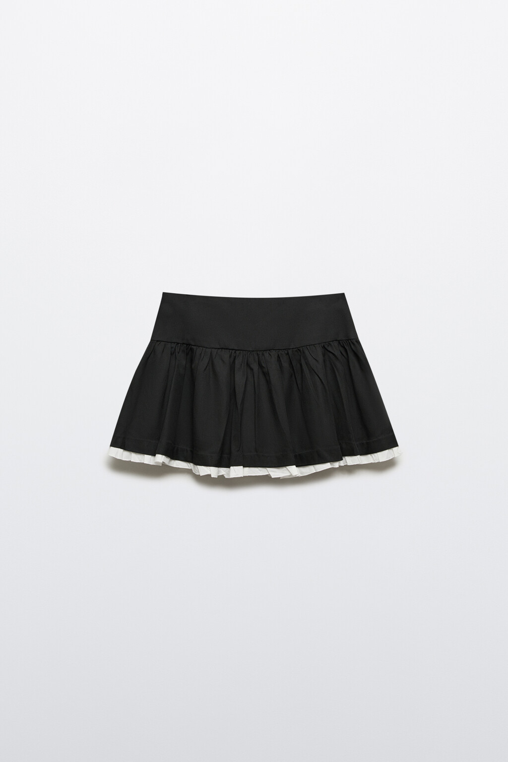 Юбка-шорты с контрастными оборками - цвет черный - 8