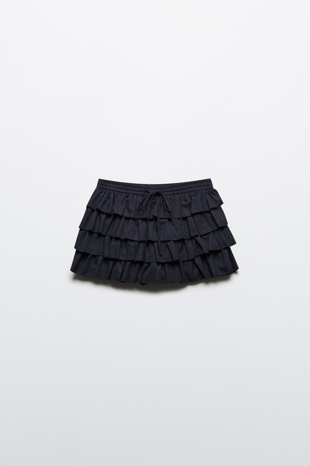 Юбка-шорты мини с воланами - цвет синий - 8