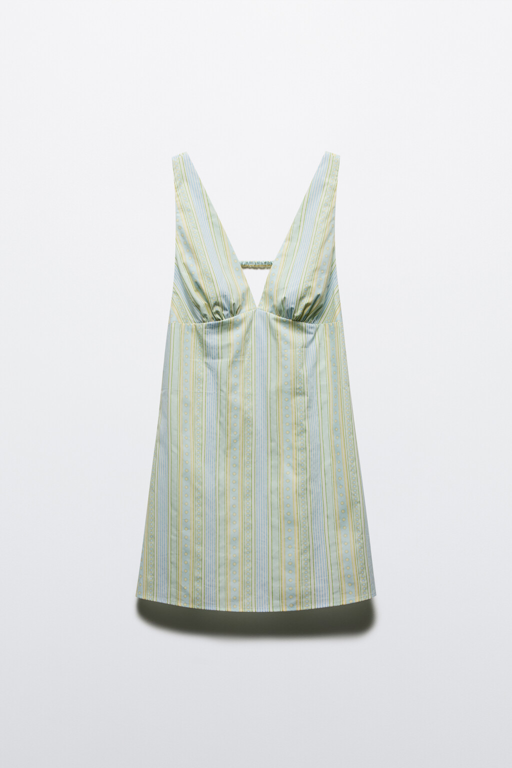 Сарафан мини хлопковый с принтом - цвет зеленый - 7