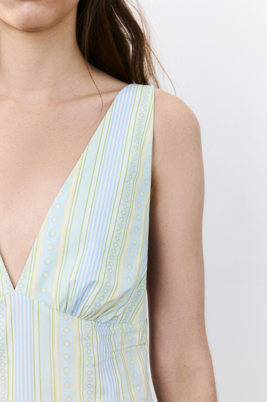 Сарафан мини хлопковый с принтом - цвет зеленый - 6