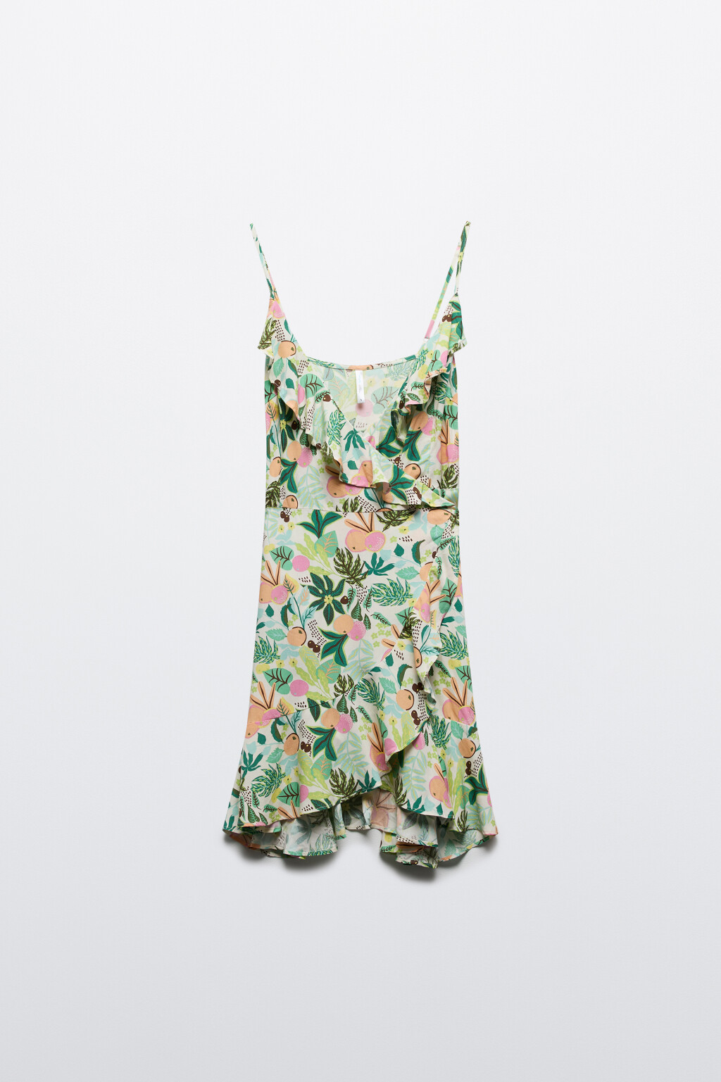 Платье мини с запахом и воланами - цвет мультиколор - 7