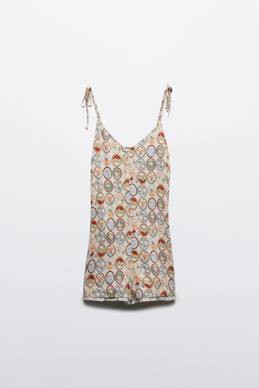 Комбинезон короткий с бретелями-завязками - цвет бежевый - 7