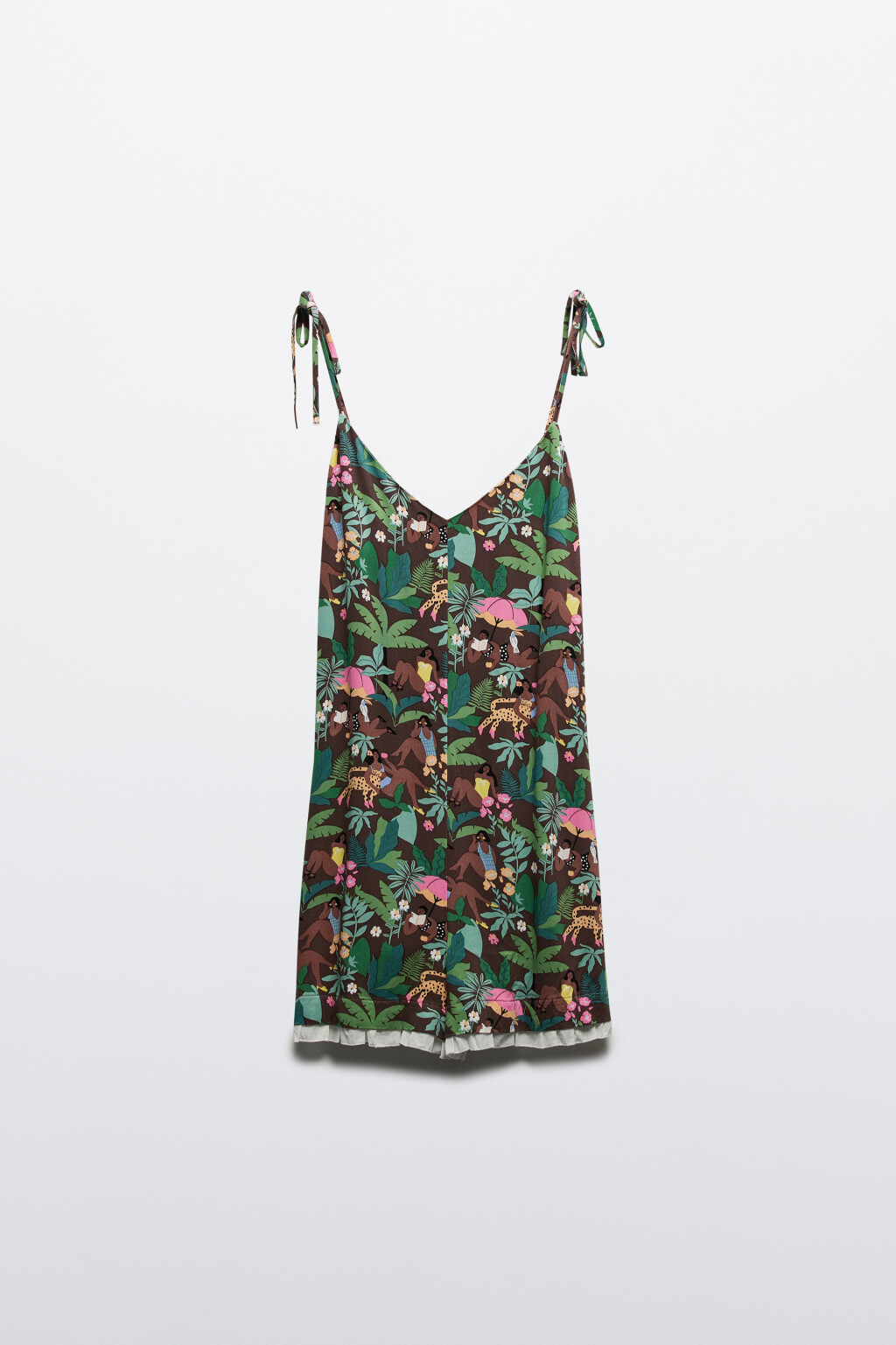 Комбинезон короткий с бретелями-завязками - цвет мультиколор - 7