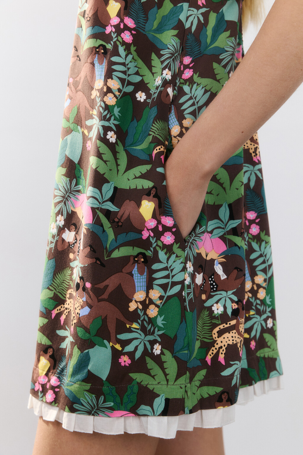 Комбинезон короткий с бретелями-завязками - цвет мультиколор - 6