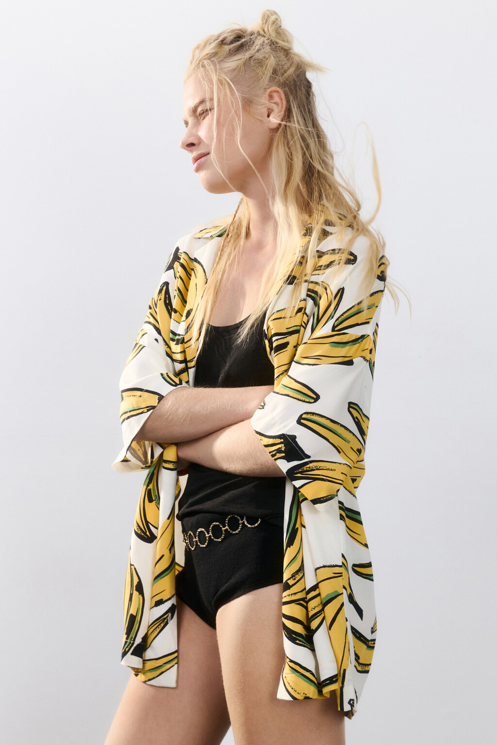 Рубашка вискозная с принтом - цвет мультиколор - 1