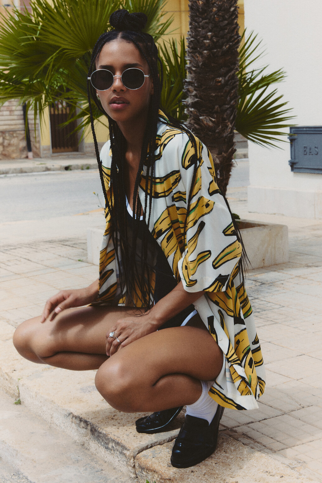 Рубашка вискозная с принтом - цвет мультиколор - 9