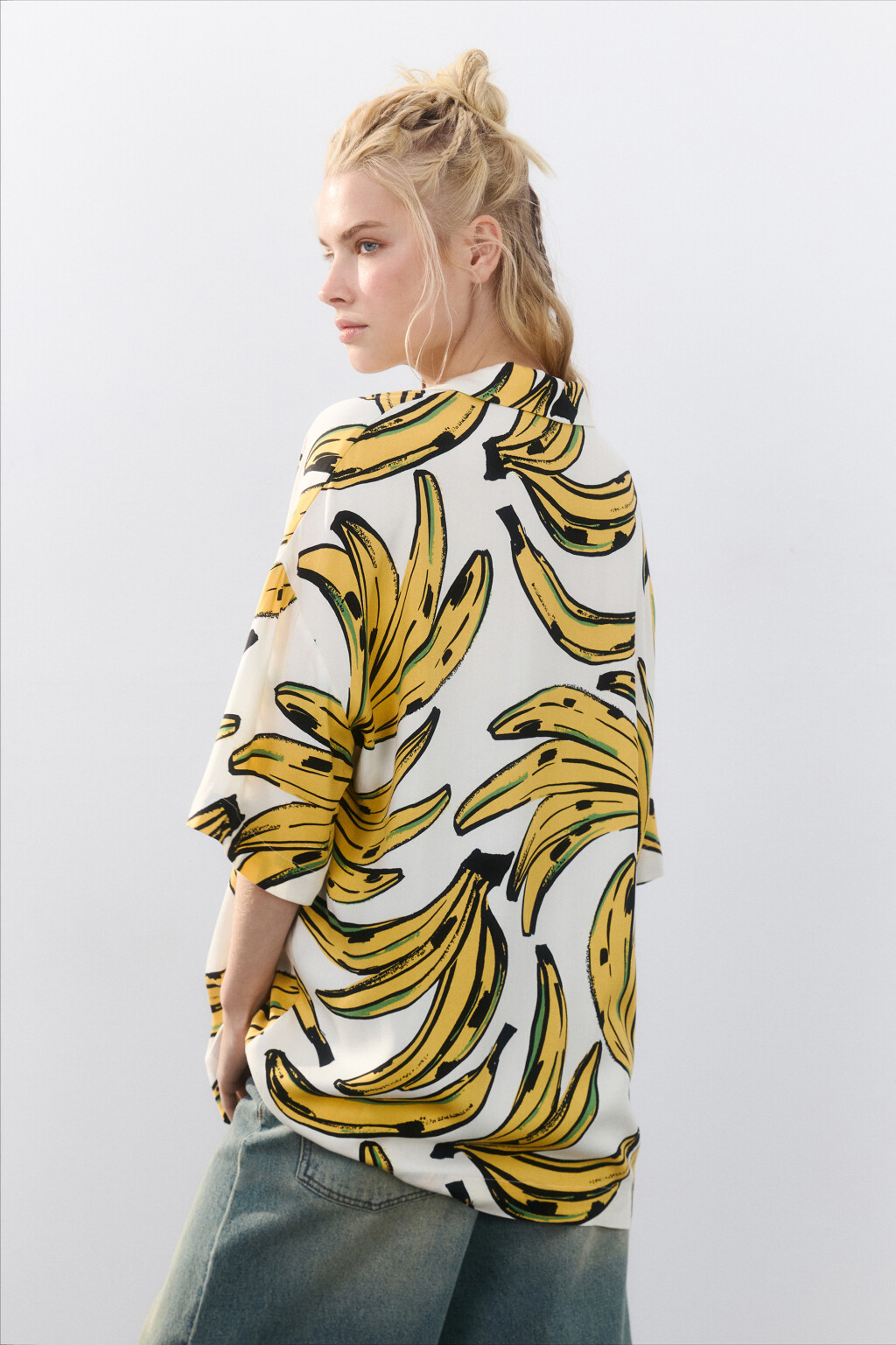 Рубашка вискозная с принтом - цвет мультиколор - 4