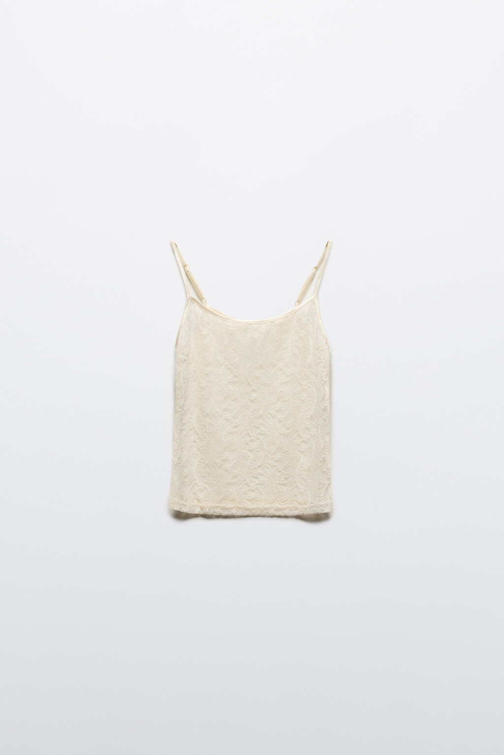 Майка ажурная на тонких бретельках - цвет белый - 7