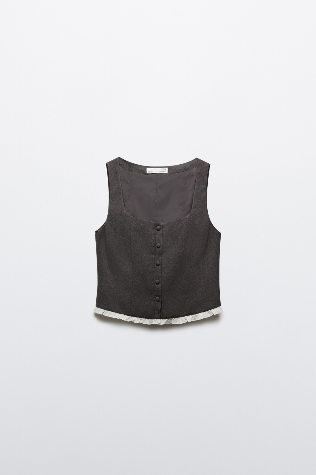 Жилет облегающий с оборками - цвет серый - 7