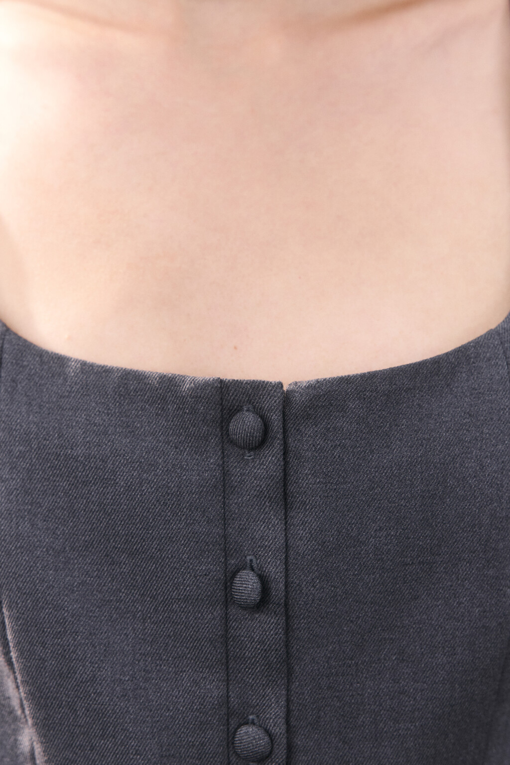 Жилет облегающий с оборками - цвет серый - 5