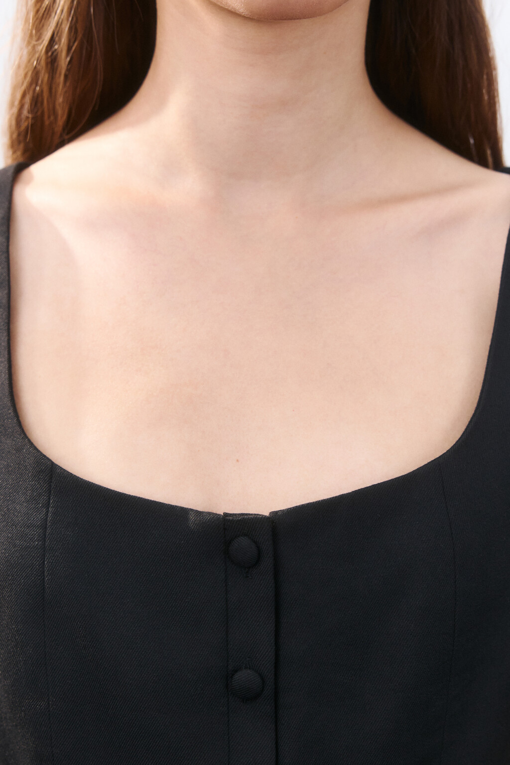 Жилет облегающий с оборками - цвет черный - 5