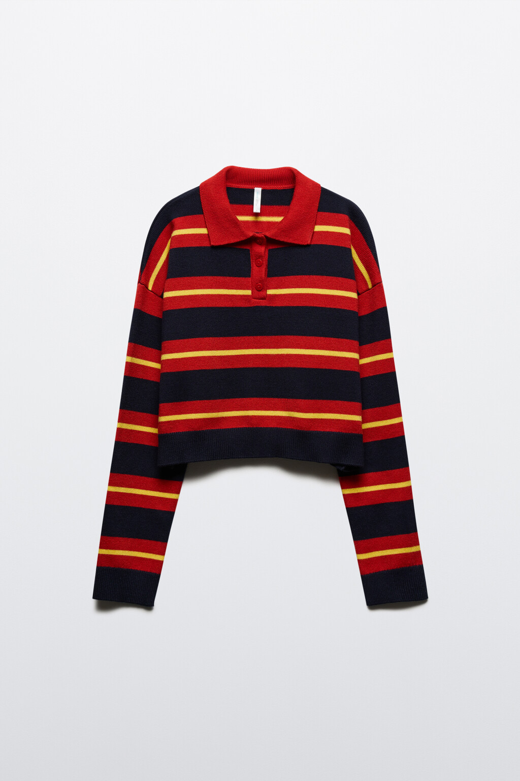 Джемпер-поло из вязаного трикотажа - цвет красный - 8