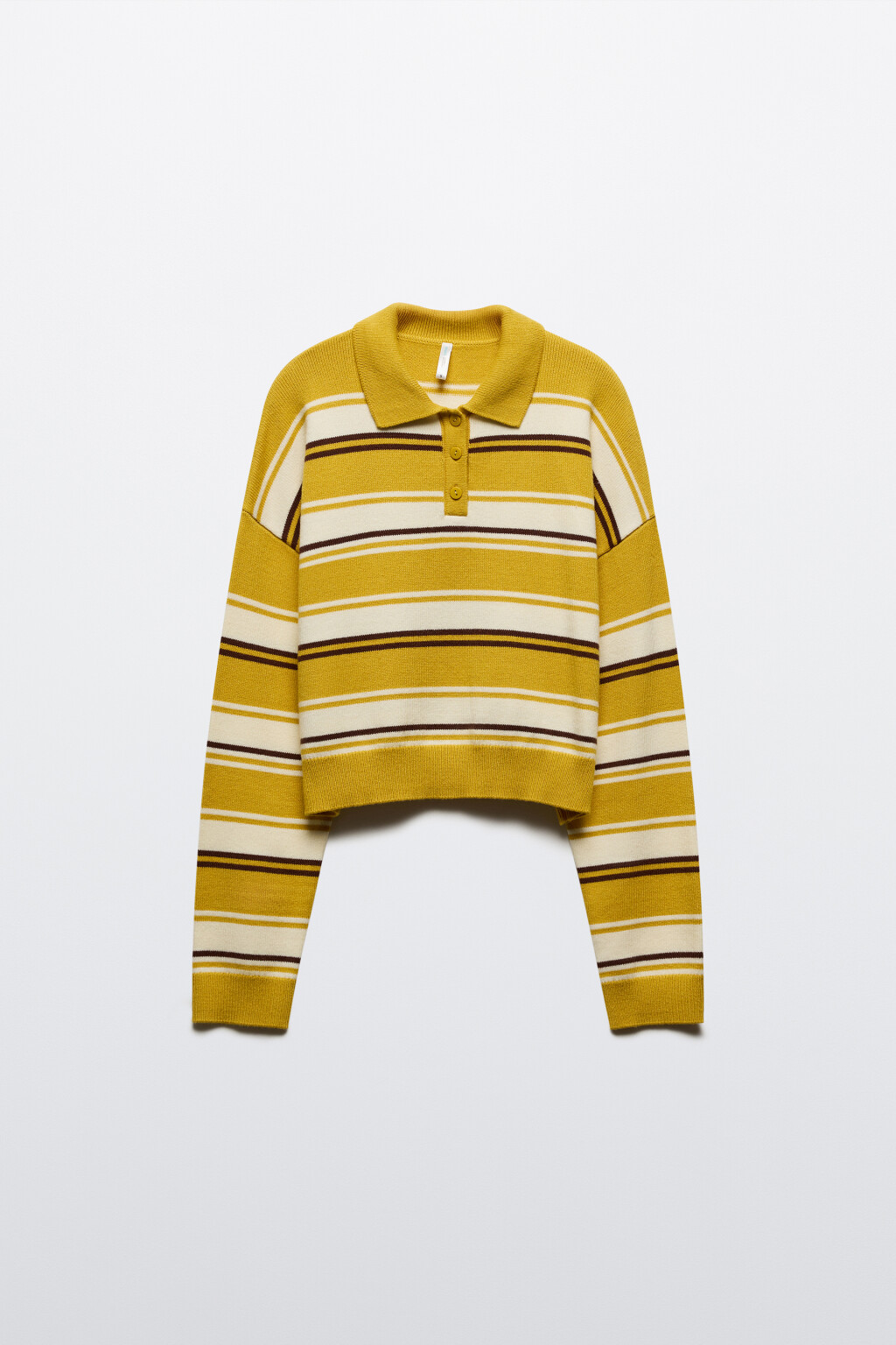 Джемпер-поло из вязаного трикотажа - цвет желтый - 7