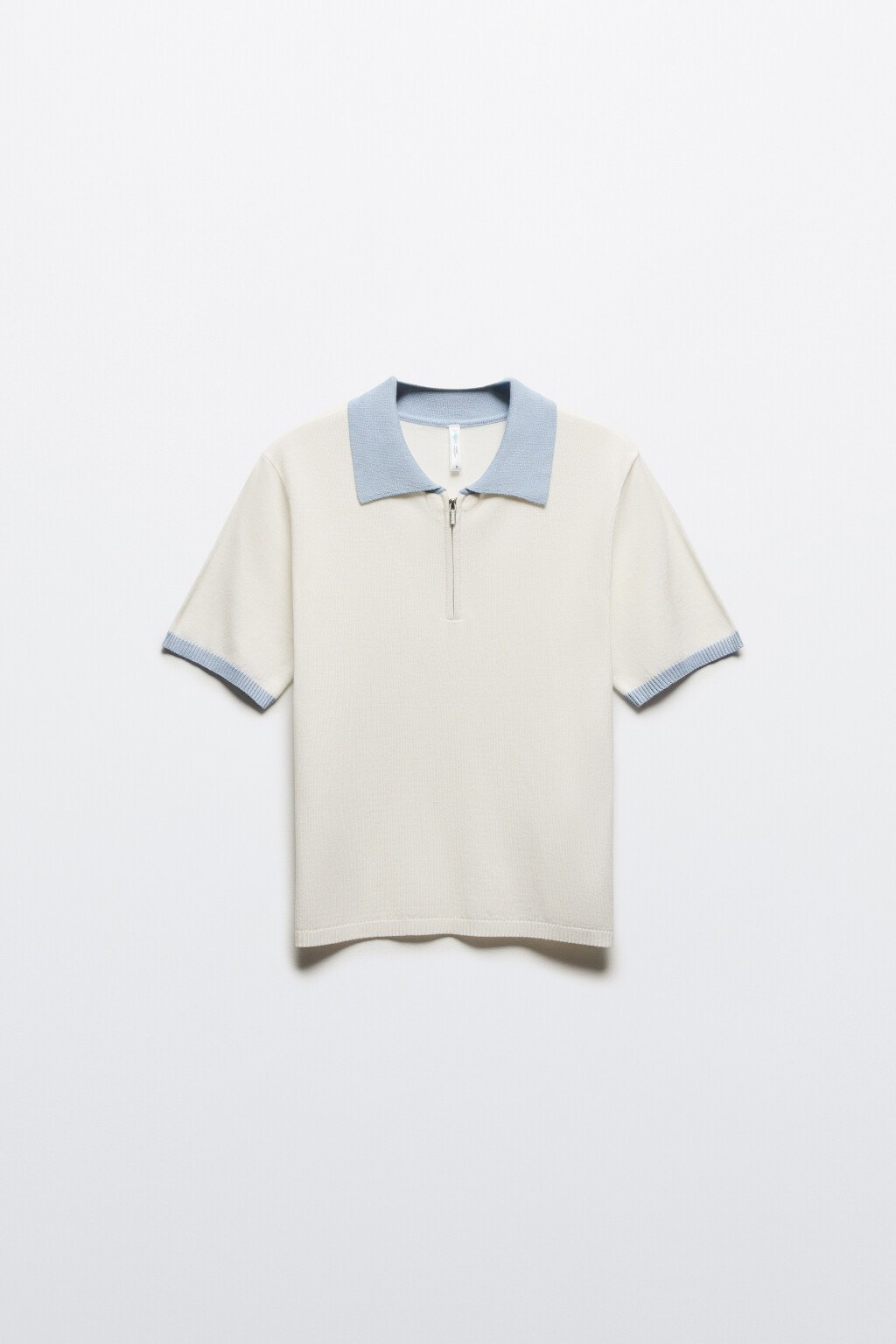 Футболка-поло вязаная с молнией - цвет молочный - 7