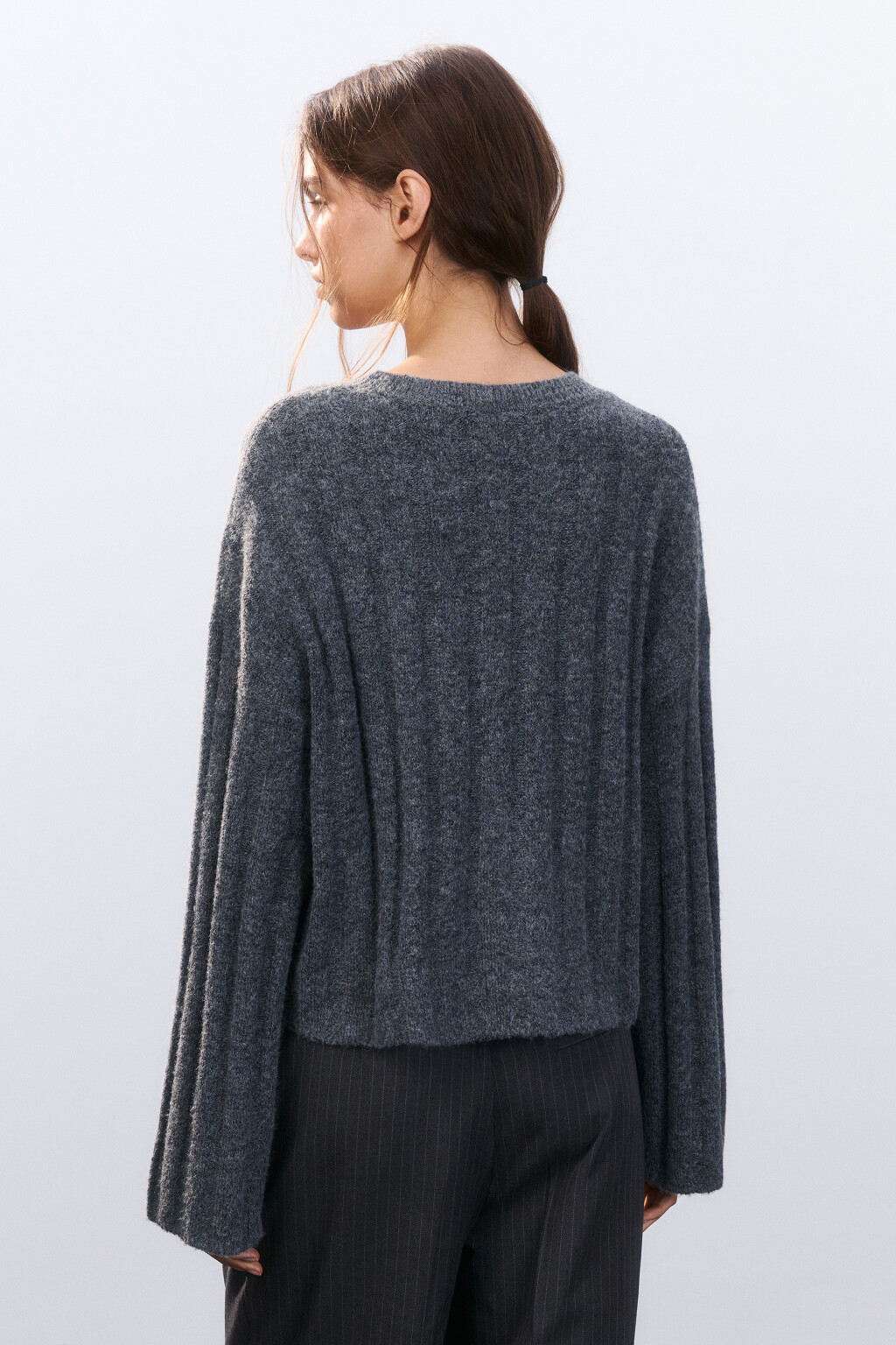 Джемпер вязаный с шерстью - цвет серый - 11