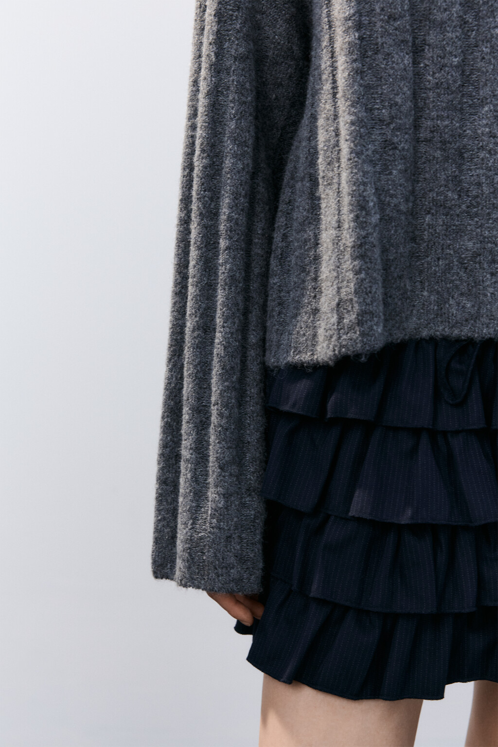 Джемпер вязаный с шерстью - цвет серый - 7