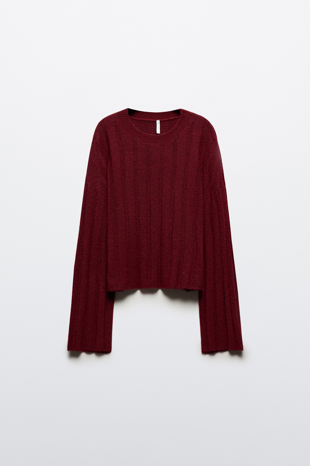 Джемпер вязаный с шерстью - цвет бордовый - 8