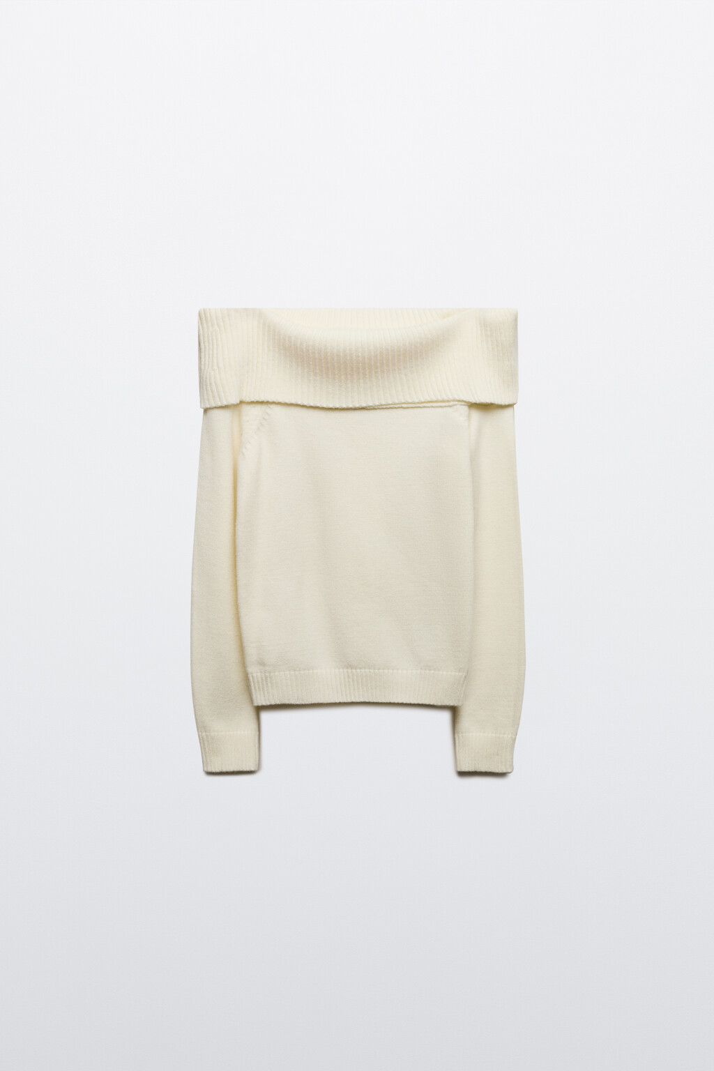 Джемпер вязаный с открытыми плечами - цвет молочный - 7