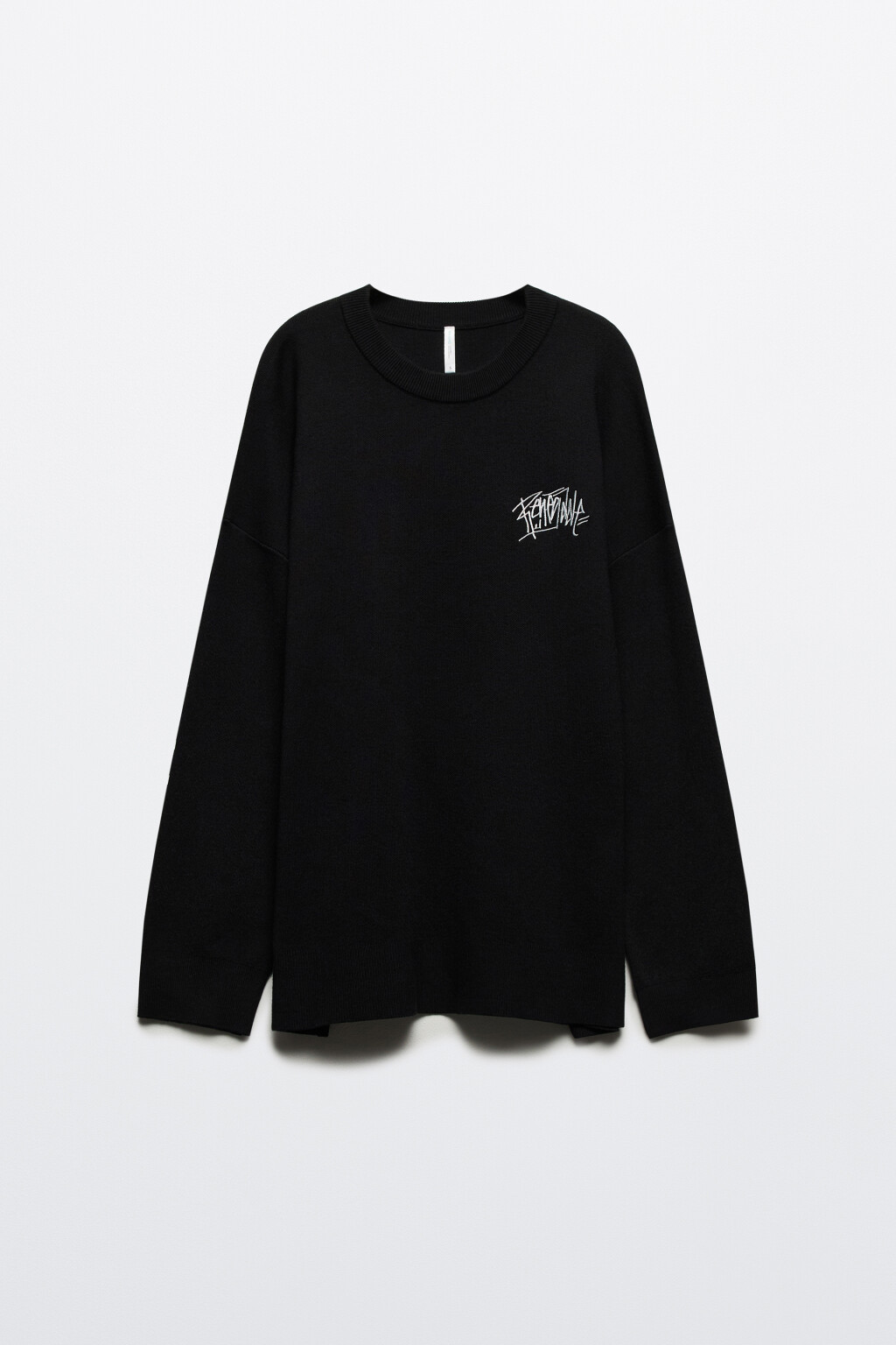 Джемпер вязаный с вышивкой и принтом - цвет черный - 7