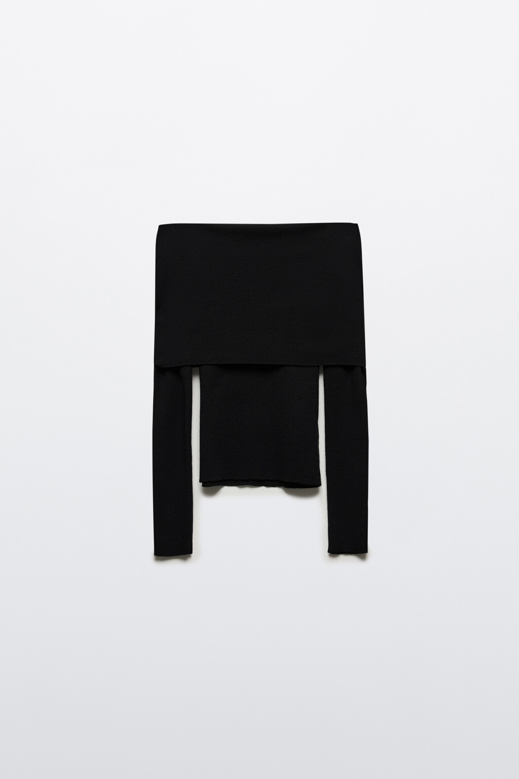 Джемпер облегающий с открытыми плечами - цвет черный - 7