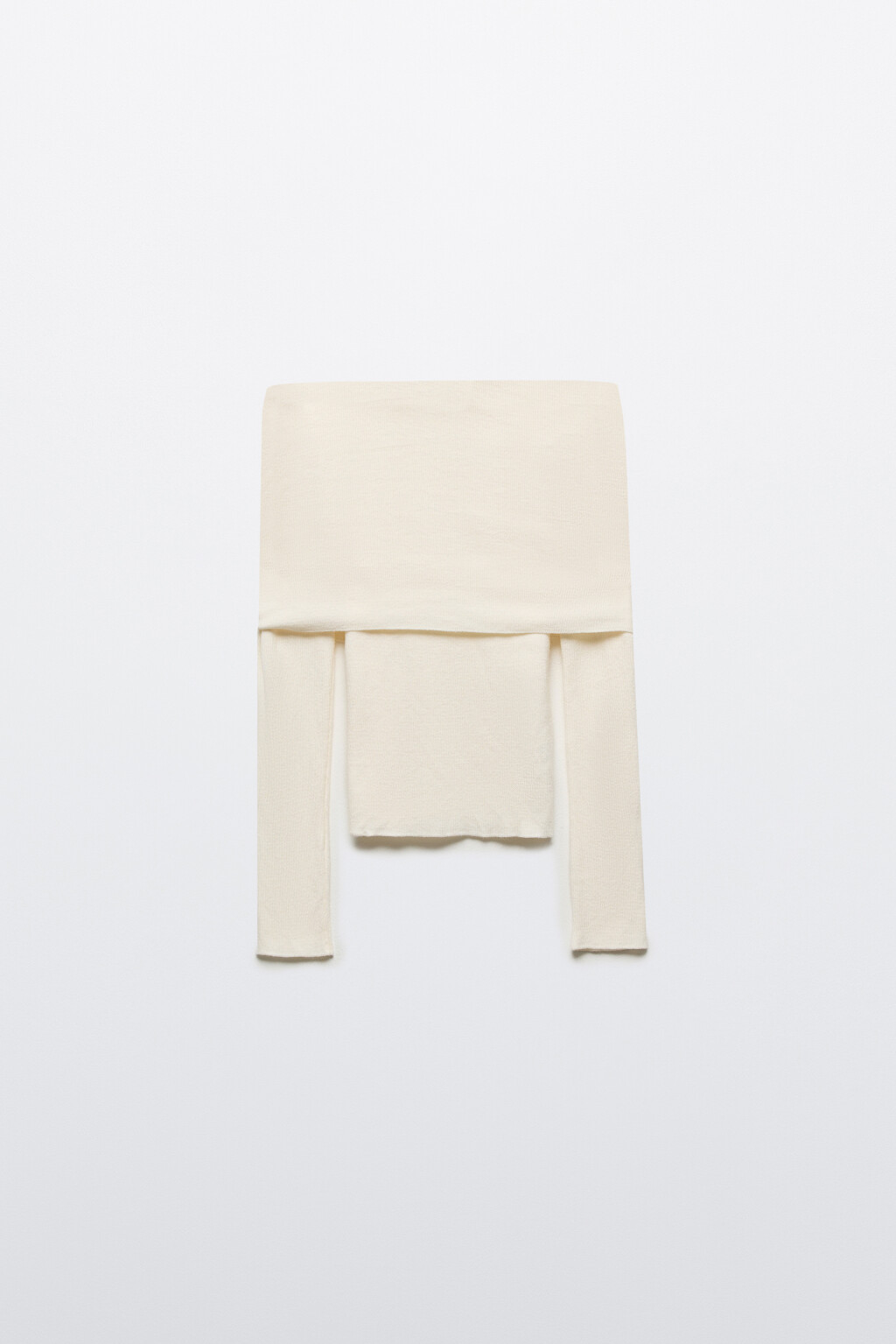 Джемпер облегающий с открытыми плечами - цвет молочный - 7