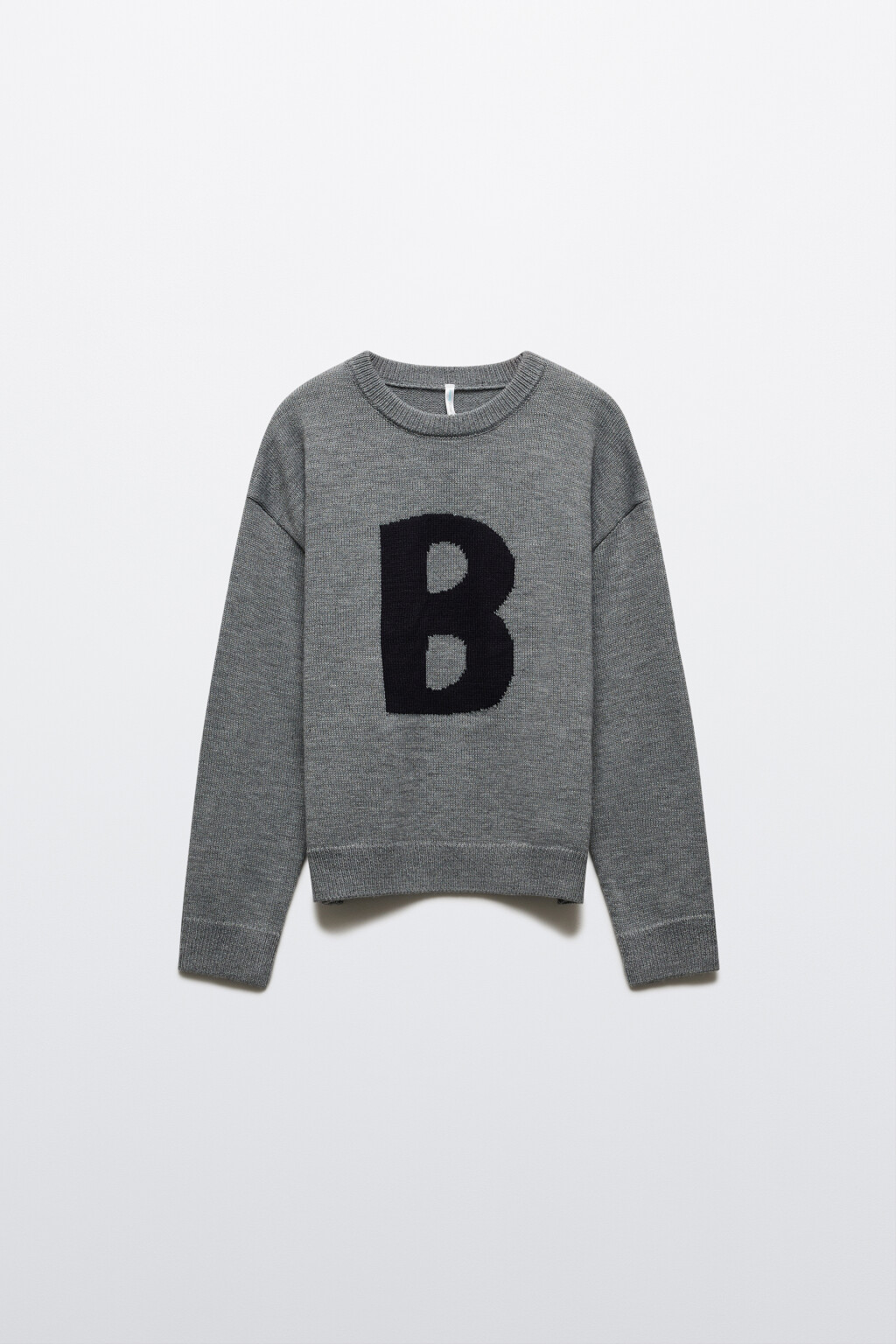 Джемпер вязаный с принтом - цвет серый - 7