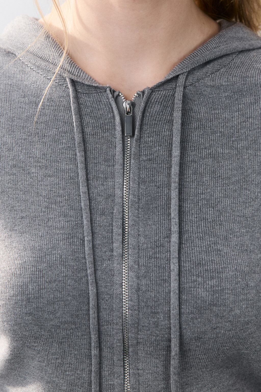 Толстовка вязаная на молнии - цвет серый - 6
