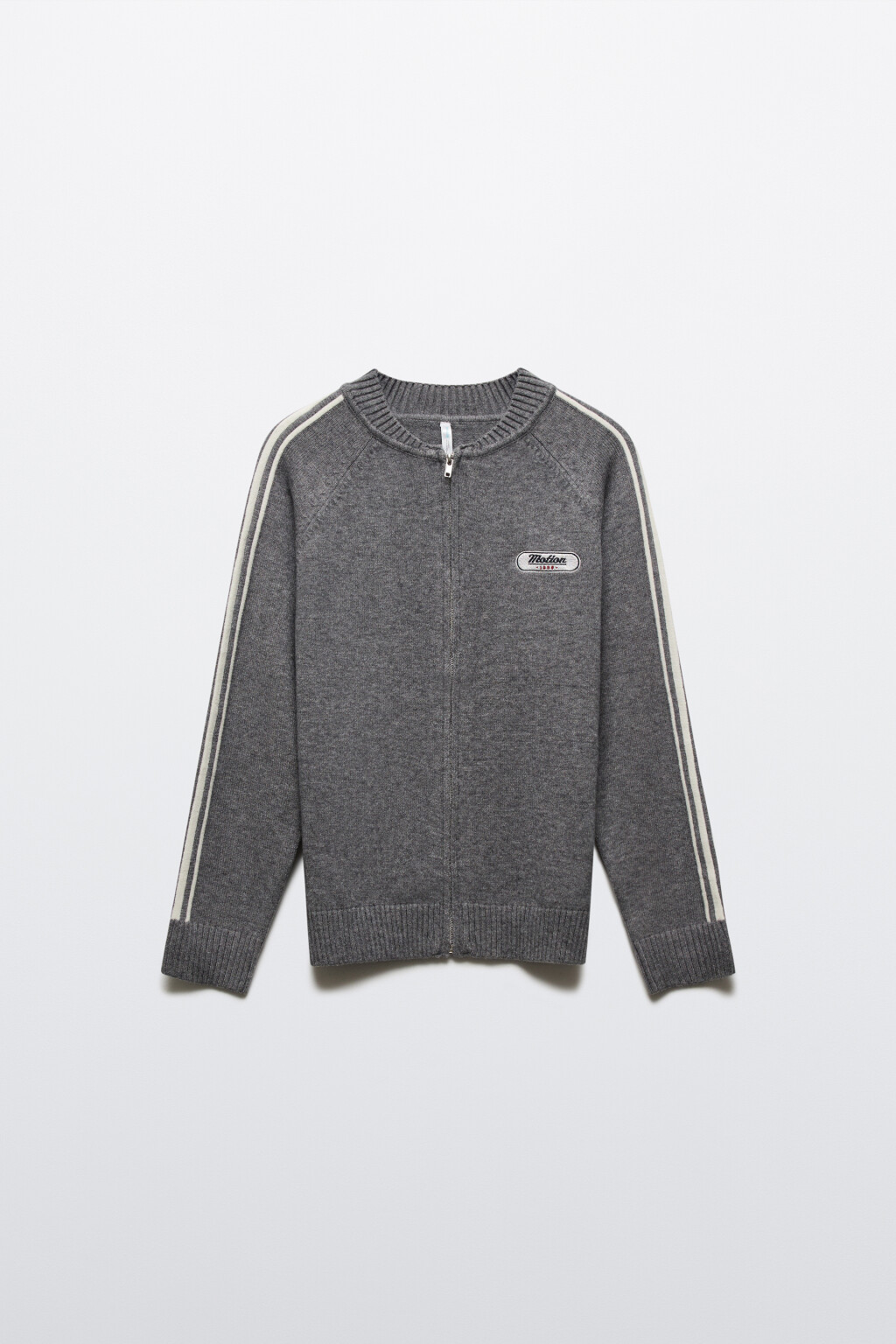 Кардиган на молнии с принтом - цвет серый - 7