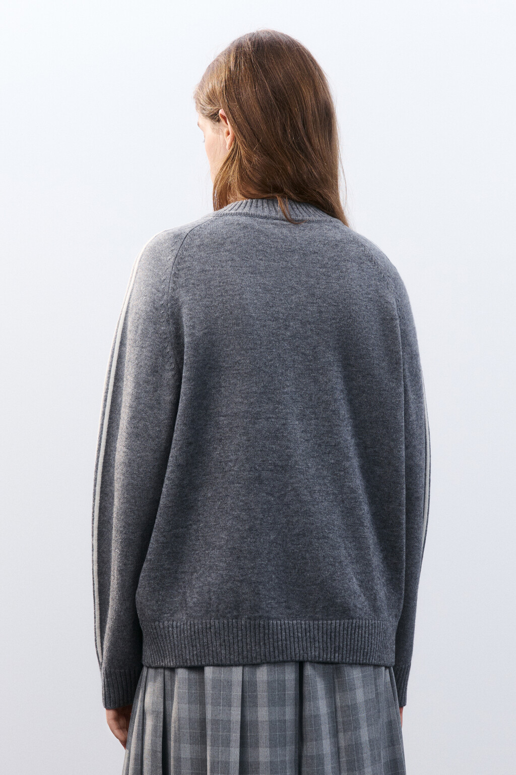 Кардиган на молнии с принтом - цвет серый - 3