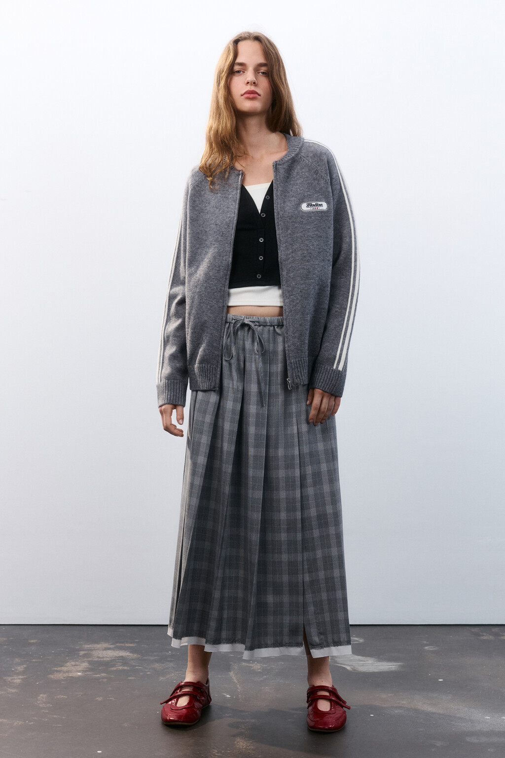 Кардиган на молнии с принтом - цвет серый - 4