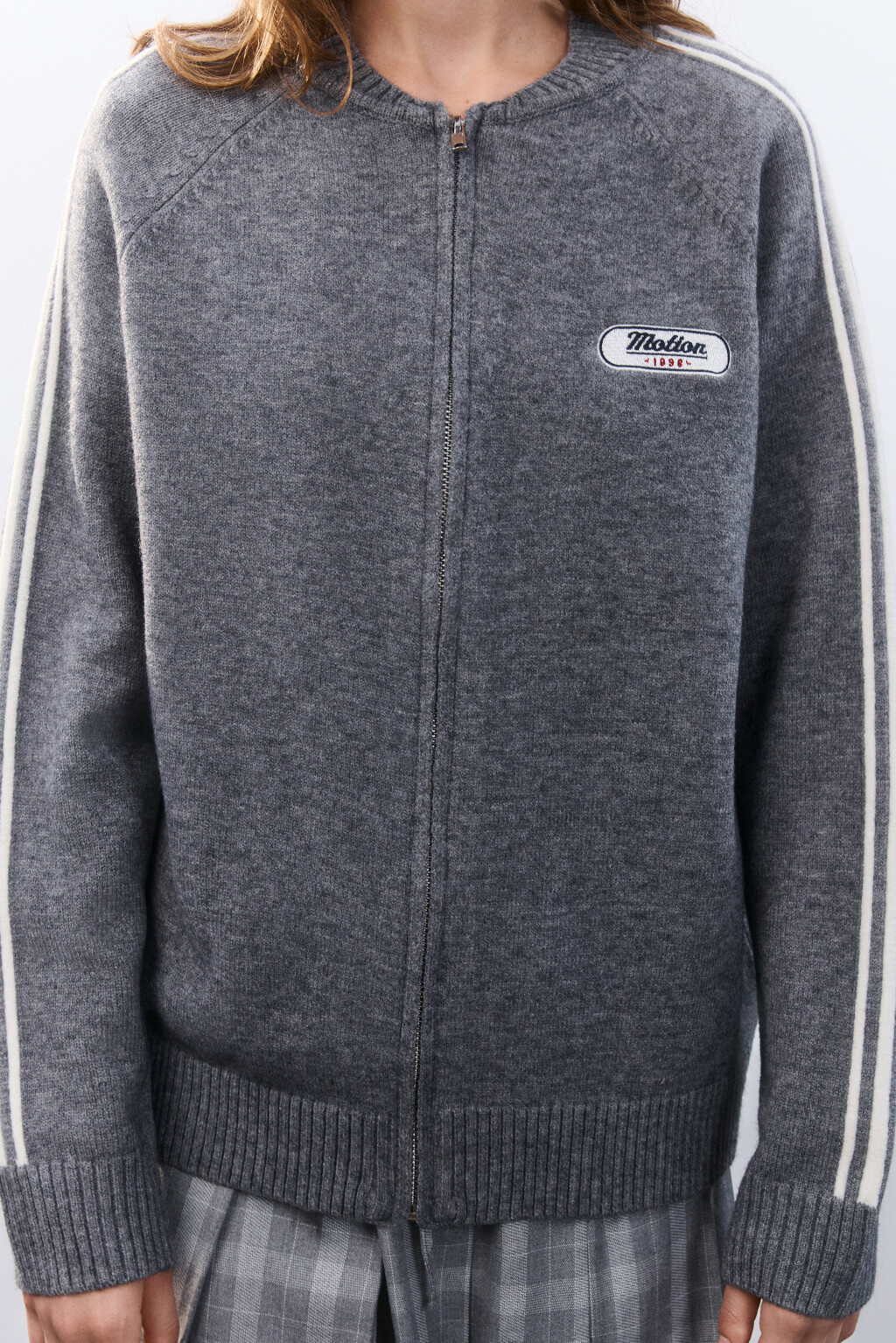 Кардиган на молнии с принтом - цвет серый - 5