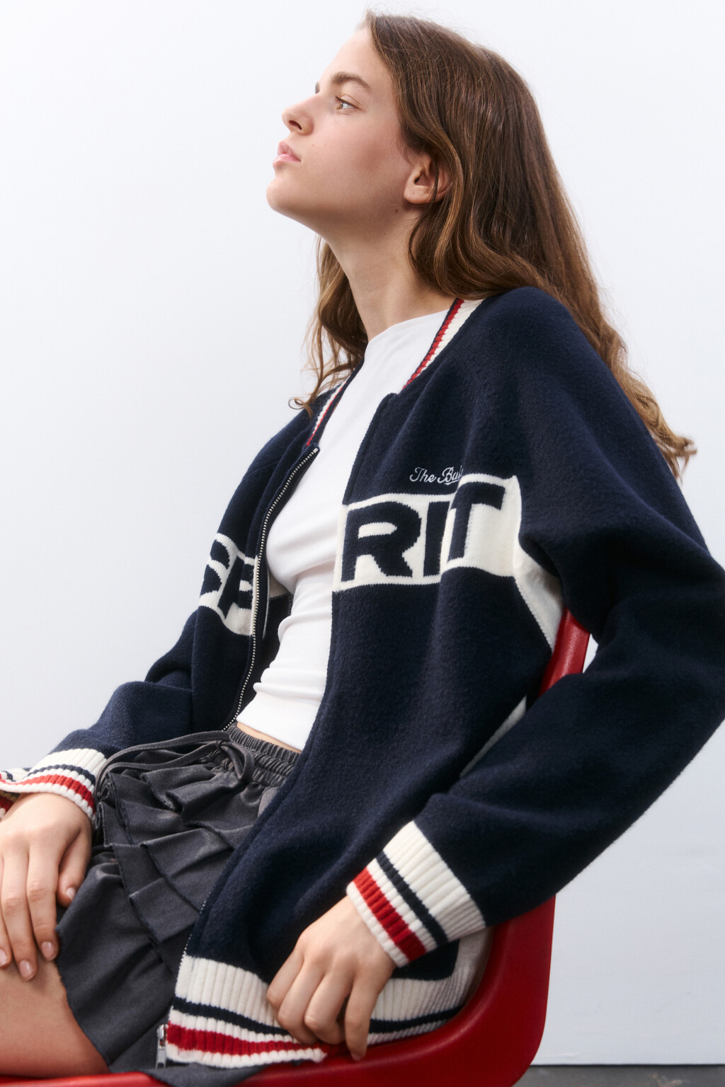 Кардиган на молнии с принтом - цвет синий - 2