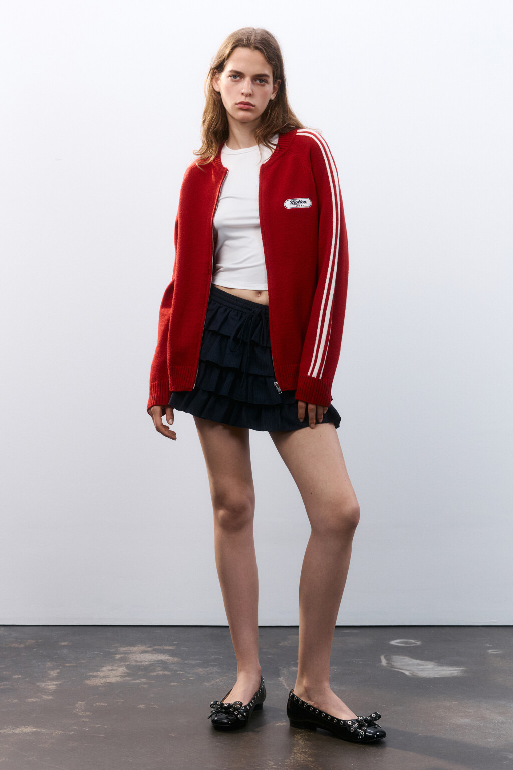 Кардиган на молнии с принтом - цвет красный - 4