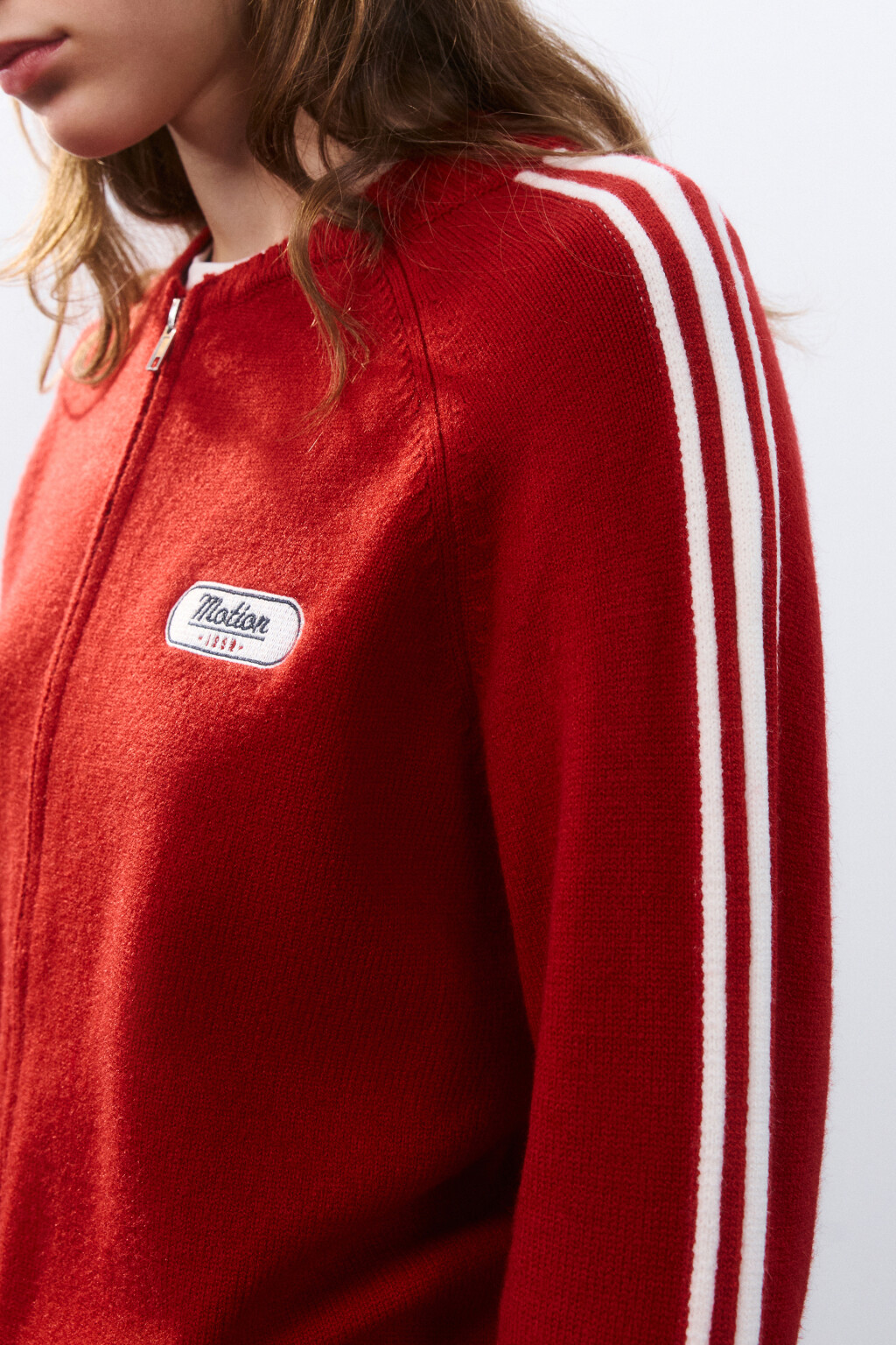 Кардиган на молнии с принтом - цвет красный - 6