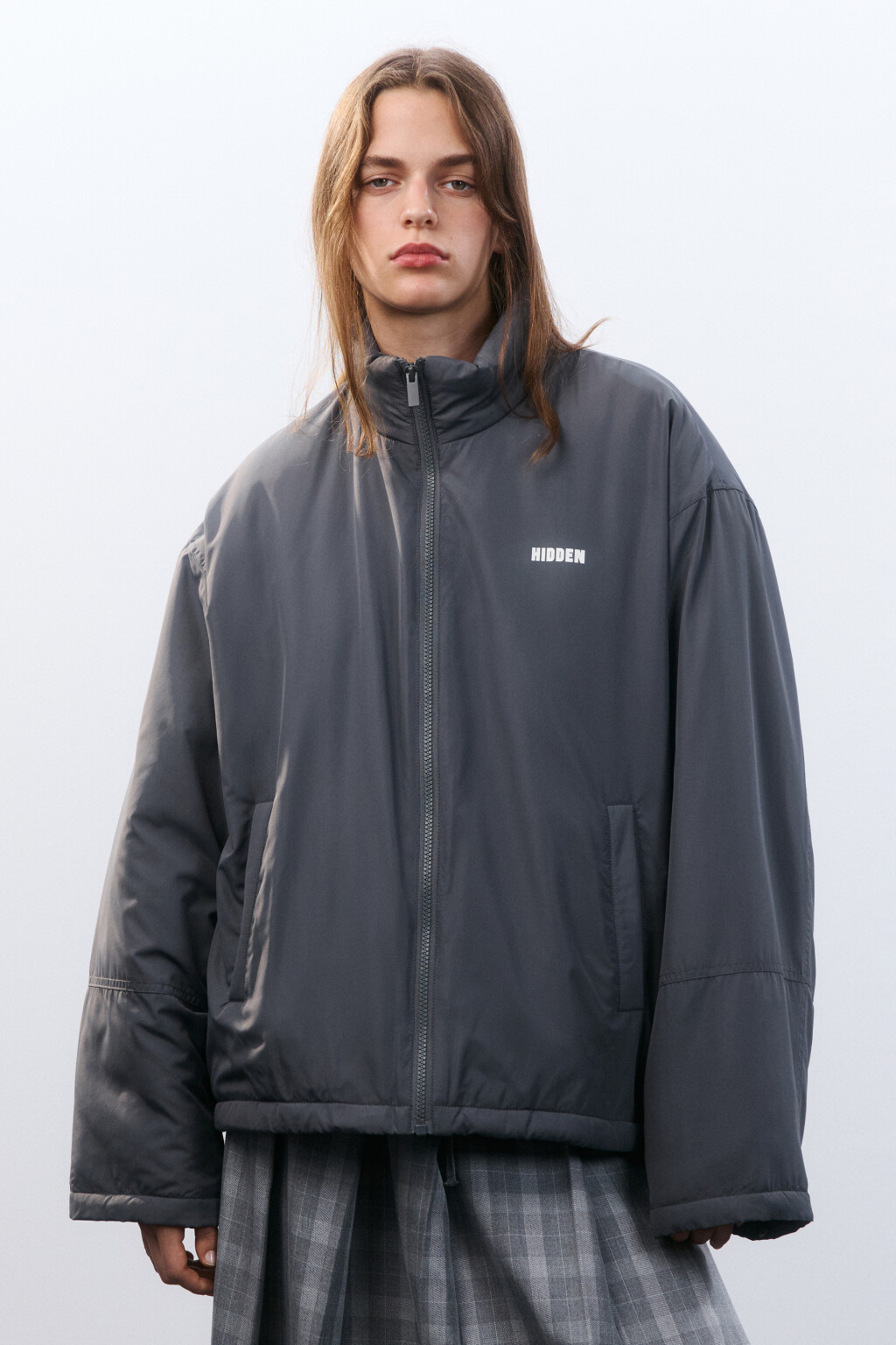 Куртка короткая на утеплителе - цвет серый - 3