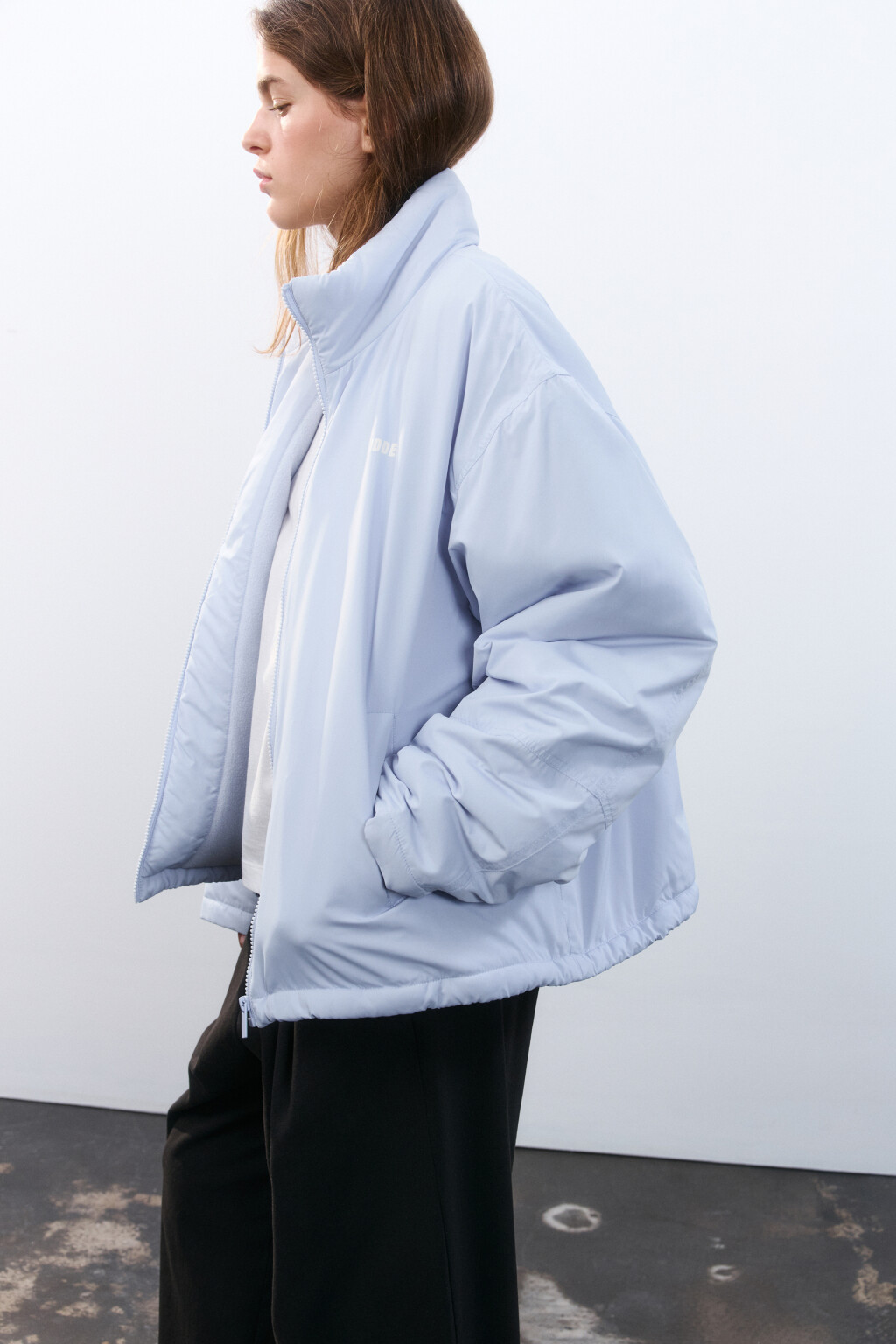 Куртка короткая на утеплителе - цвет сиреневый - 1