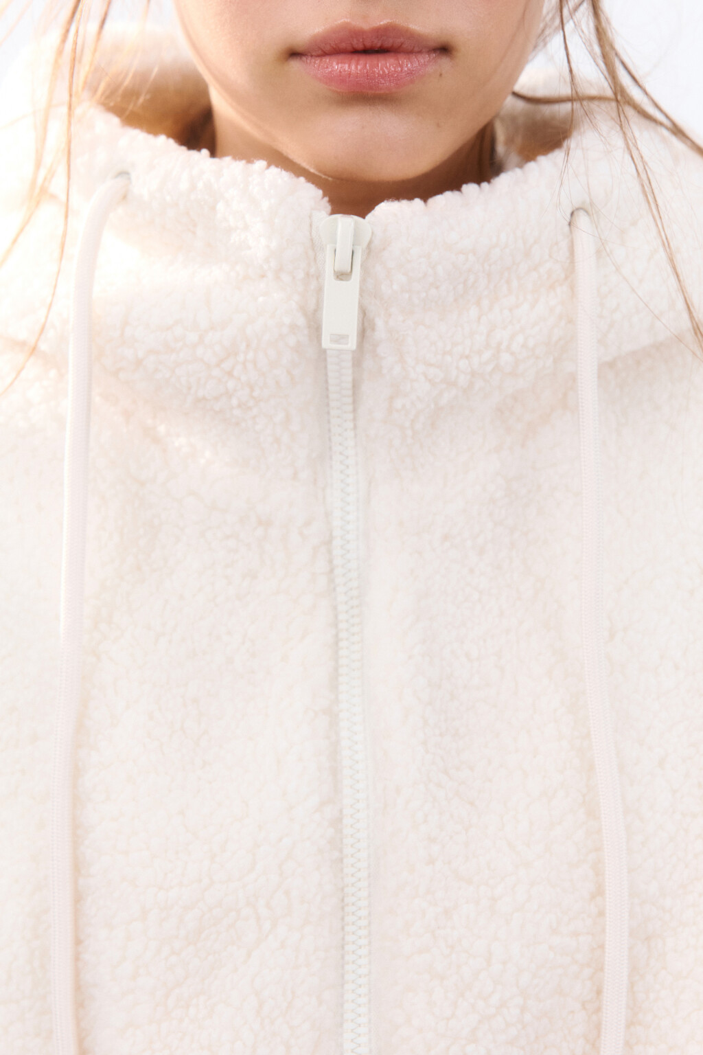 Куртка плюшевая с капюшоном - цвет молочный - 5